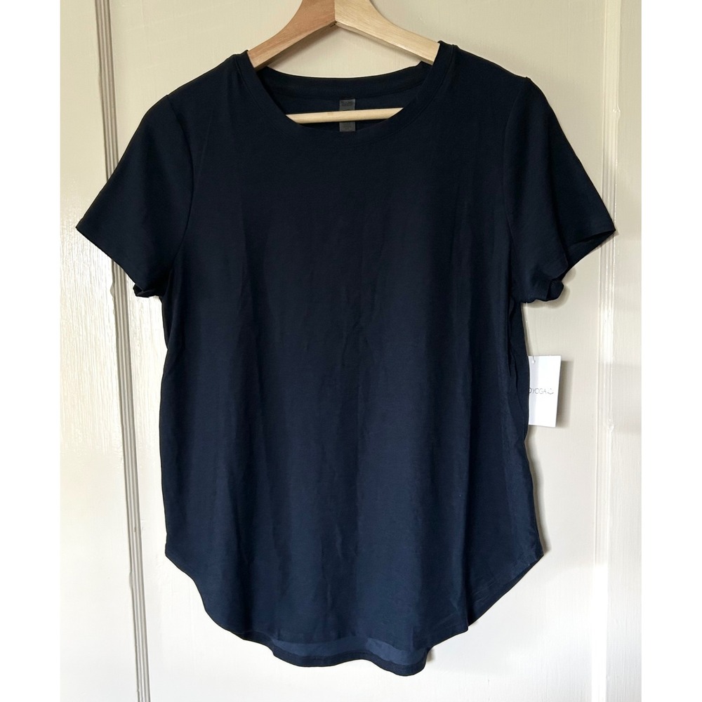 NWT Beyond Yoga Featherweight On The Down Low Tee Nocturnal Navy M Athletic